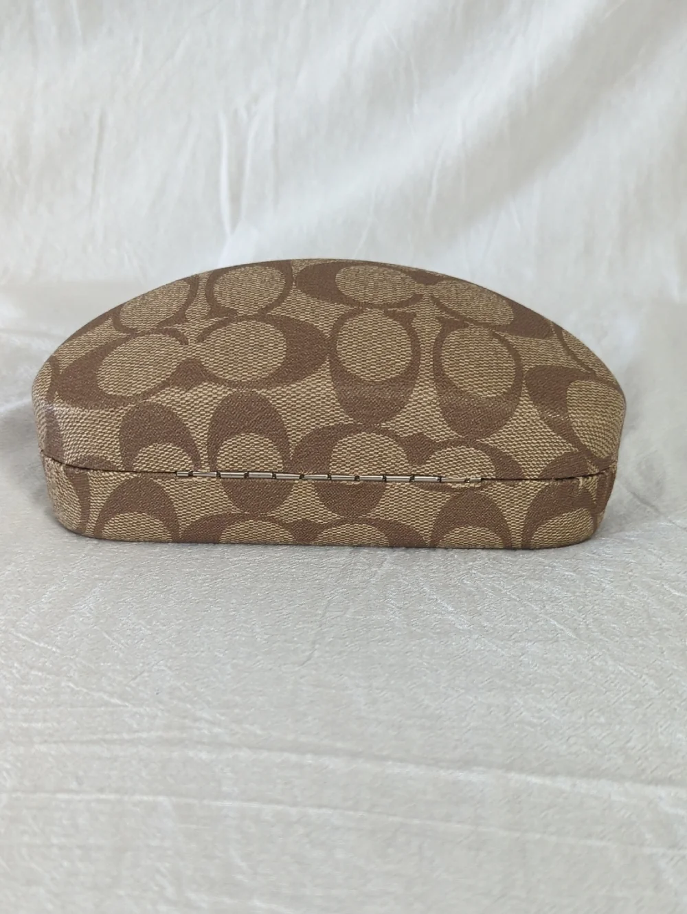 Coach Signature C Clamshell Hard Sunglasses Eyeglass Case Brown Tan Vintage